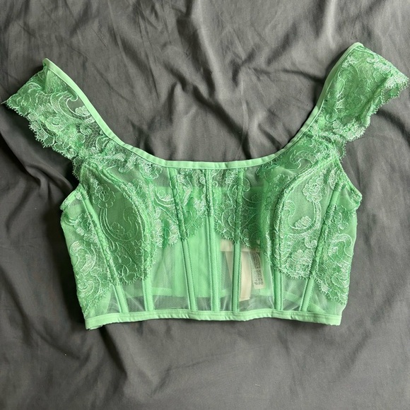 Victoria's Secret Tops - Victoria’s Secret Green Lace Corset